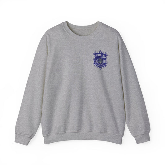 Gray Crewneck Sweatshirt State Line Badge