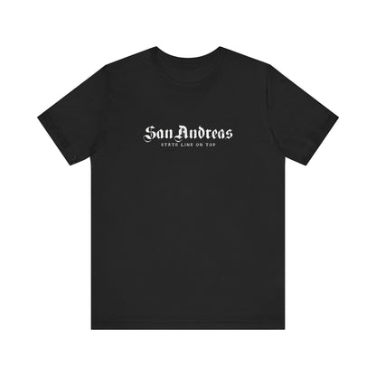 San Andreas Mens Black Tee State Line RP