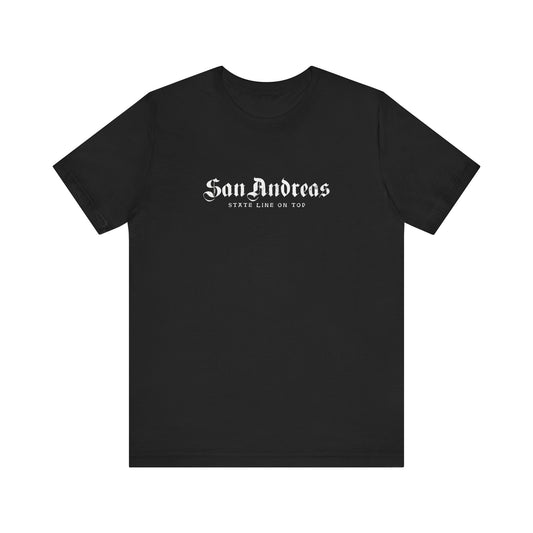 San Andreas Mens Black Tee State Line RP